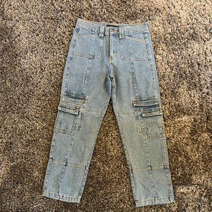 Lioness Cargo Wide Leg Jeans